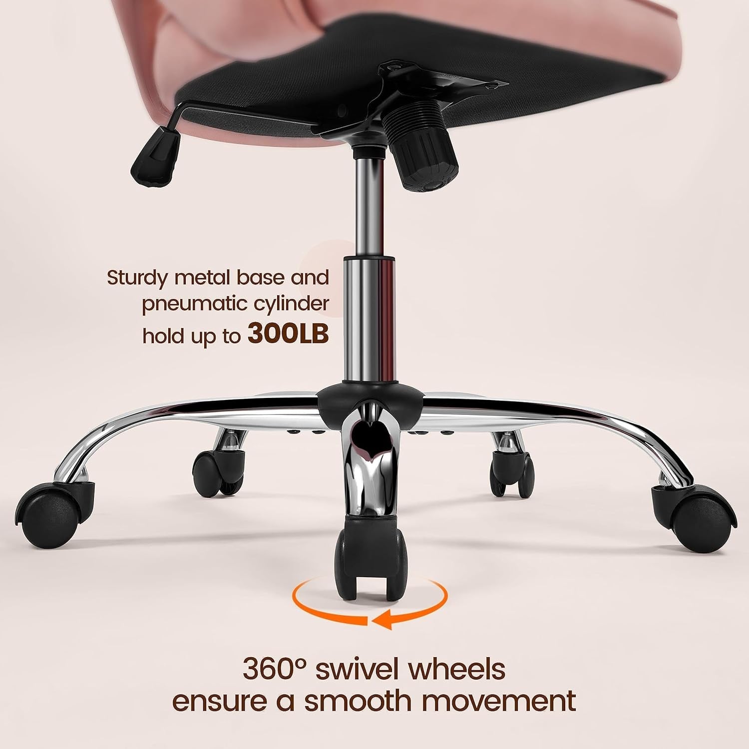 Pink Desk Chair Vanity Chair with Back Home Office Chair Cute Desk