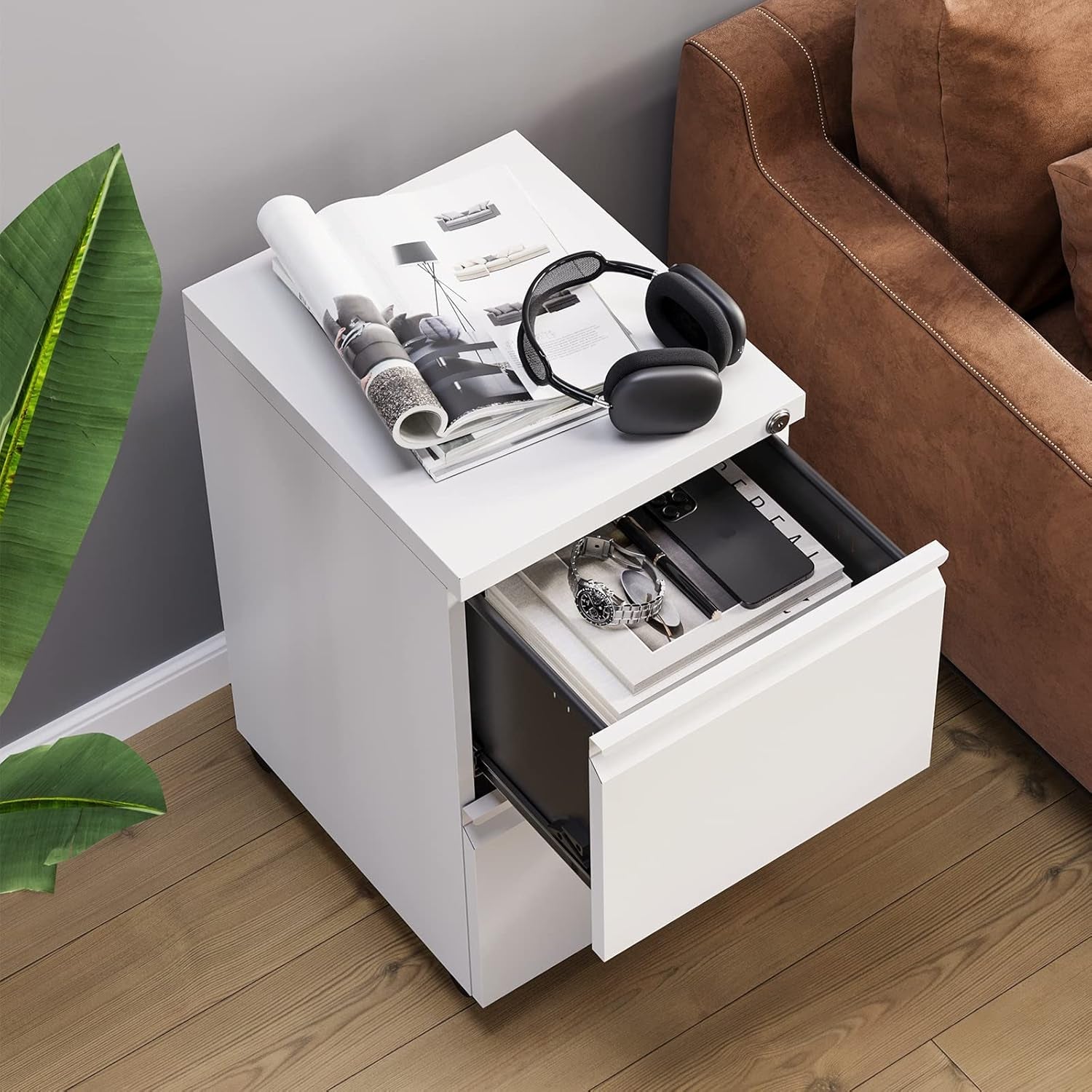 2 Drawer File Cabinet with Lock, Home Office Filing Cabinets on