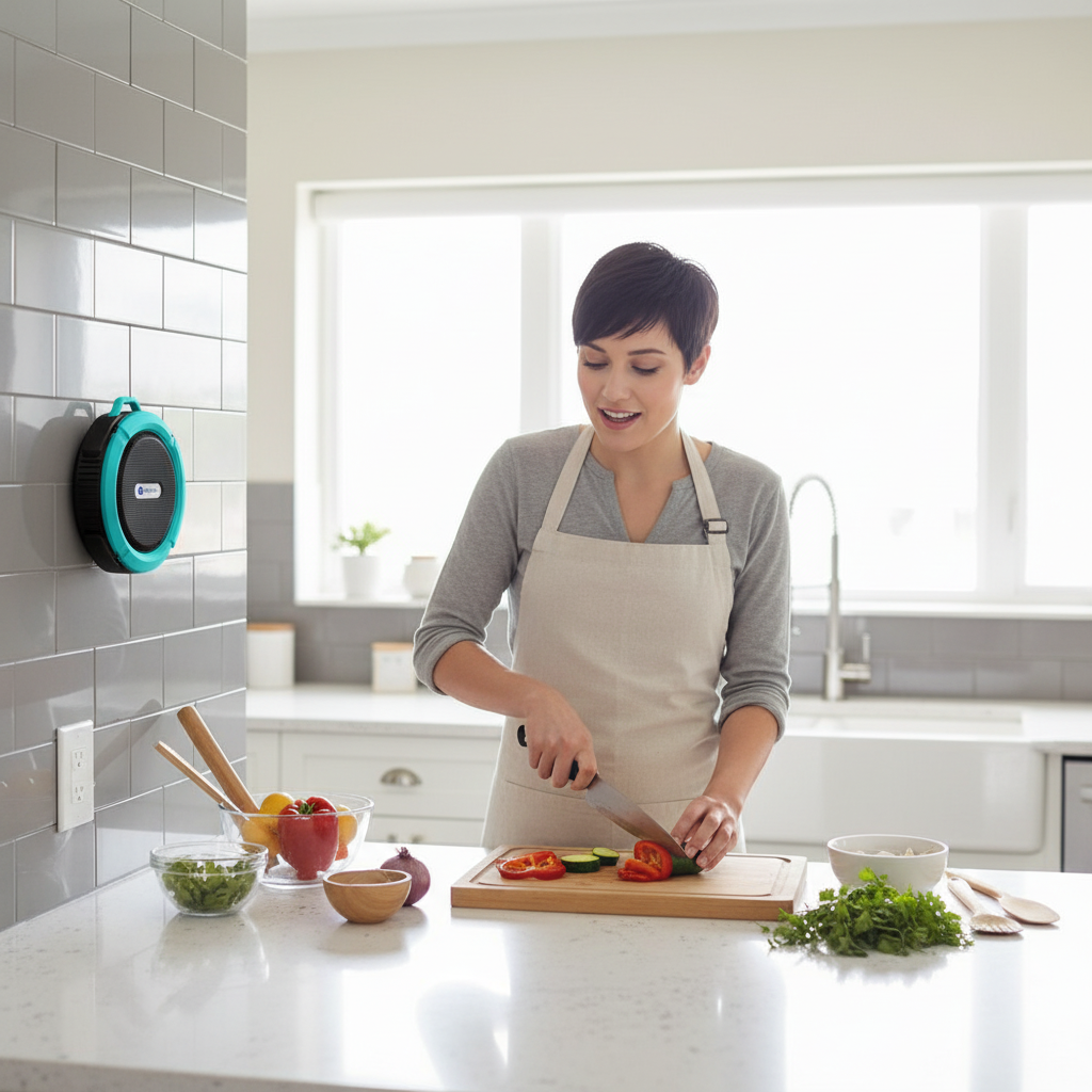 Mini Portable Waterproof Bluetooth Speaker with Suction Cup