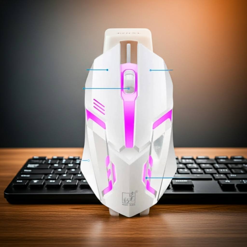Ninja Dragons White Knight Gaming Keyboard and Mouse Set