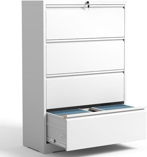 Lateral File Cabinet 4 Drawer, Metal File Cabinets for Home Office