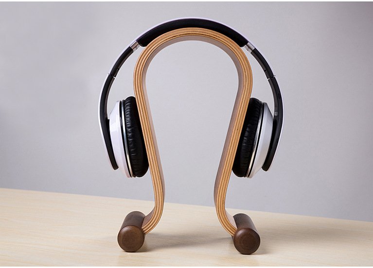 Curved Plywood Audio Headset Stand
