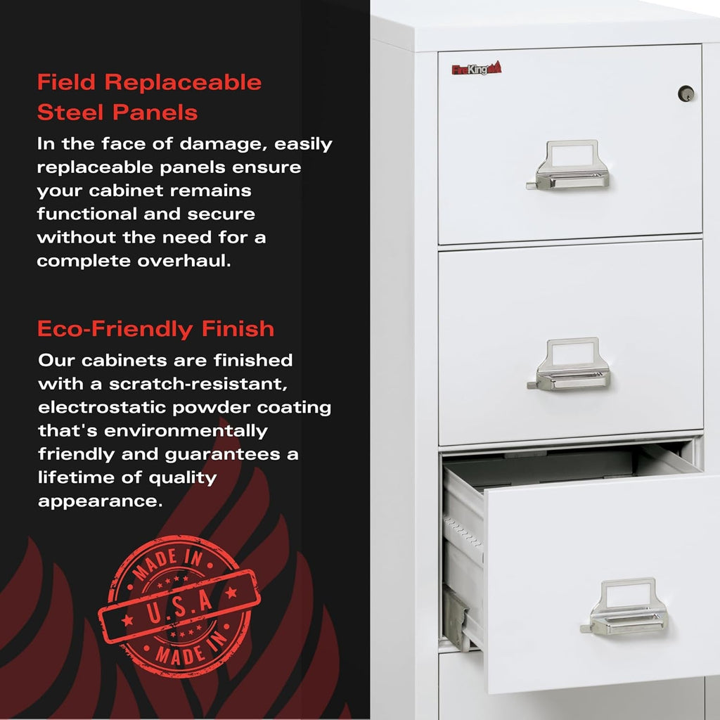FireKing File Cabinet with Key Lock, Vertical 4 Drawer