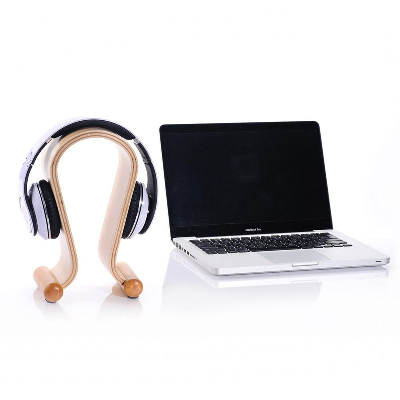 Curved Plywood Audio Headset Stand