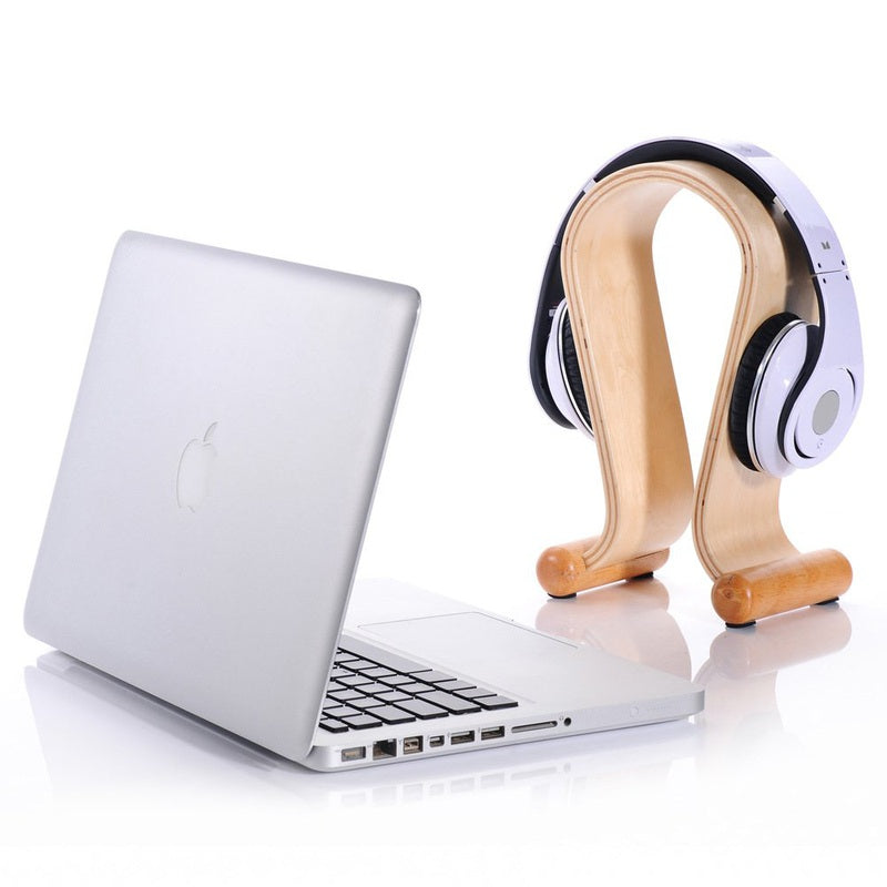 Curved Plywood Audio Headset Stand