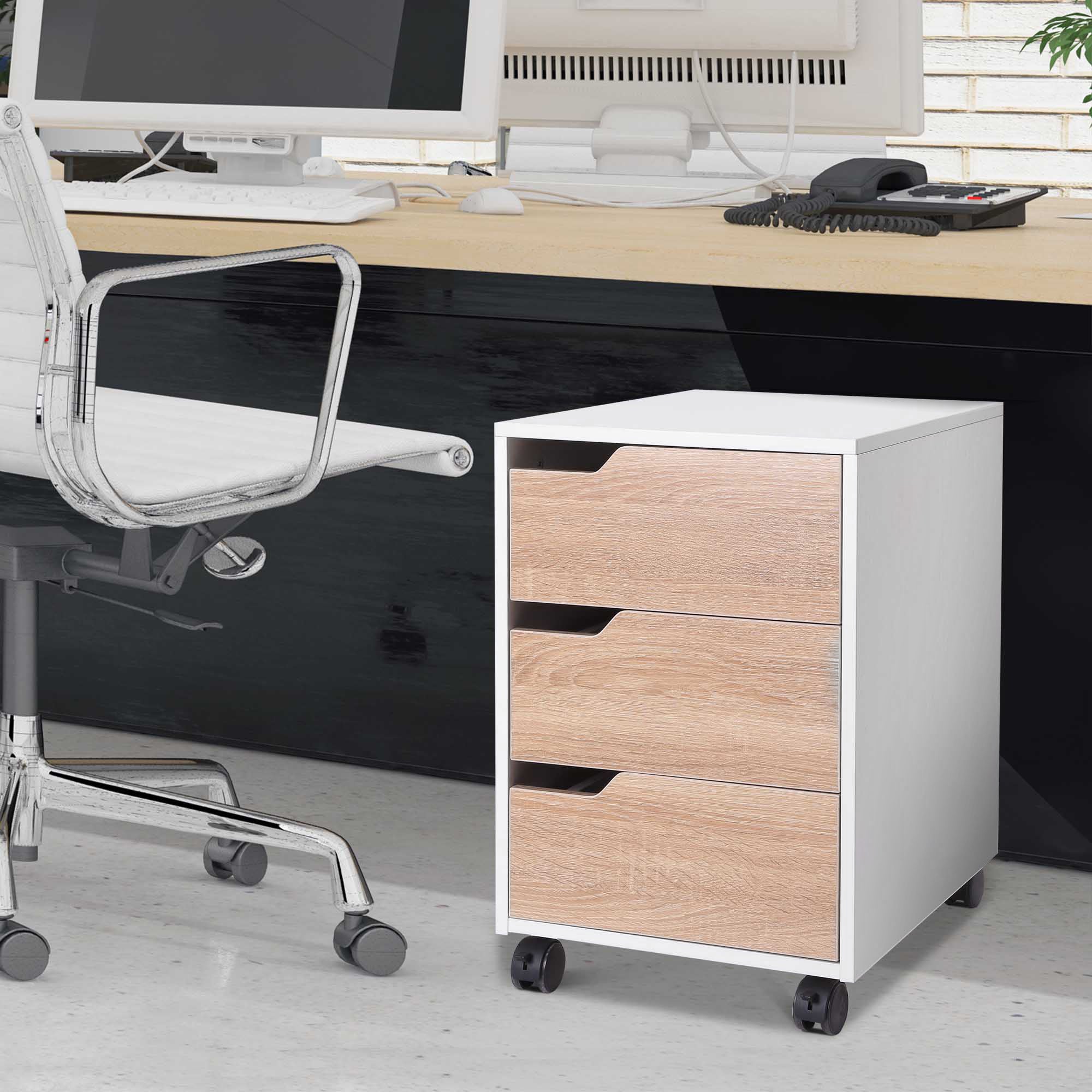 File Cabinet, Office Filing Cabinet Lockable with 3 drawers
