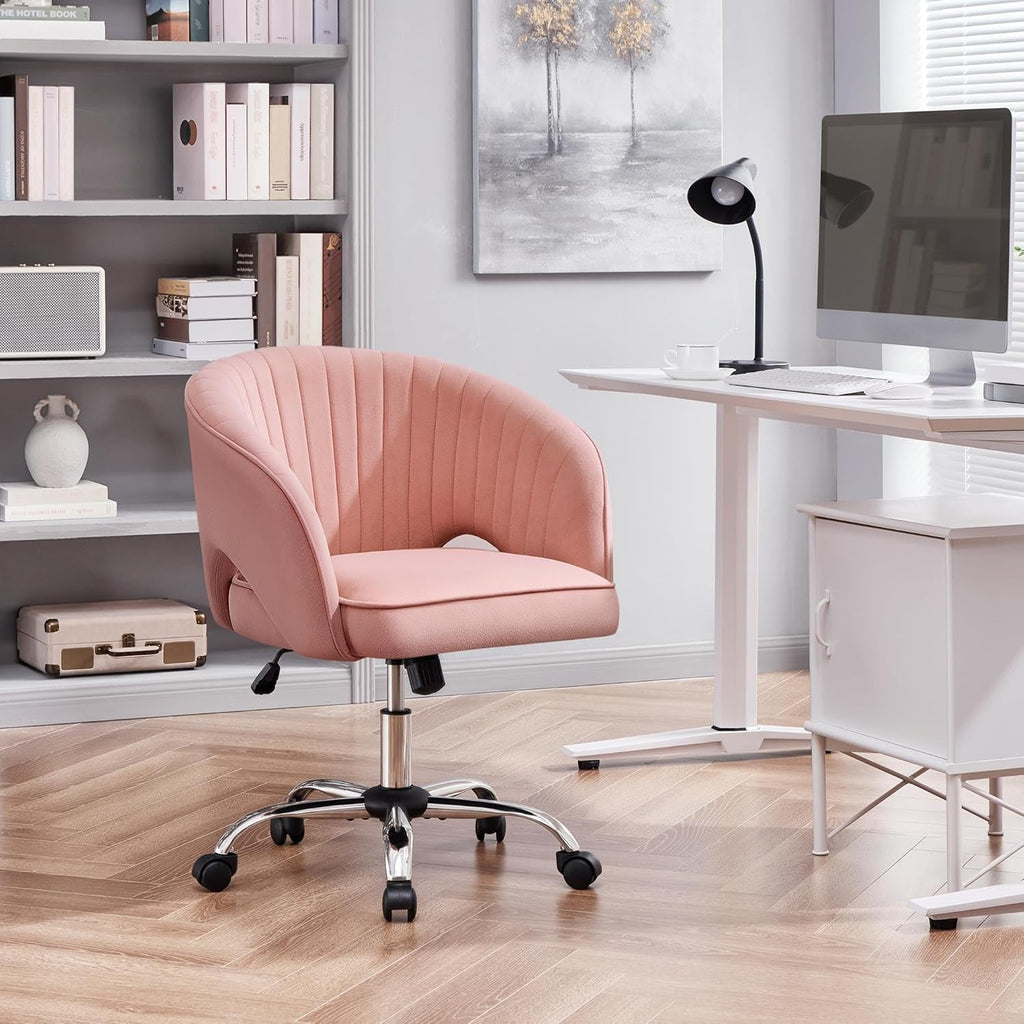Pink Desk Chair Vanity Chair with Back Home Office Chair Cute Desk