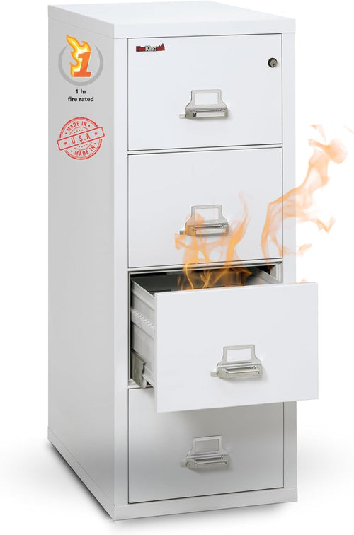 FireKing File Cabinet with Key Lock, Vertical 4 Drawer
