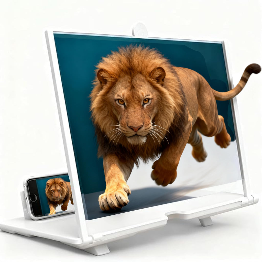 Screen Mobile Phone Magnifier, 2026 New 3D HD Screen Expander, Portable Enlarger Movies Gaming Video,Foldable Phone Stand with Movie Screen Amplifier,Compatible with All Phones (Black, 12inch)