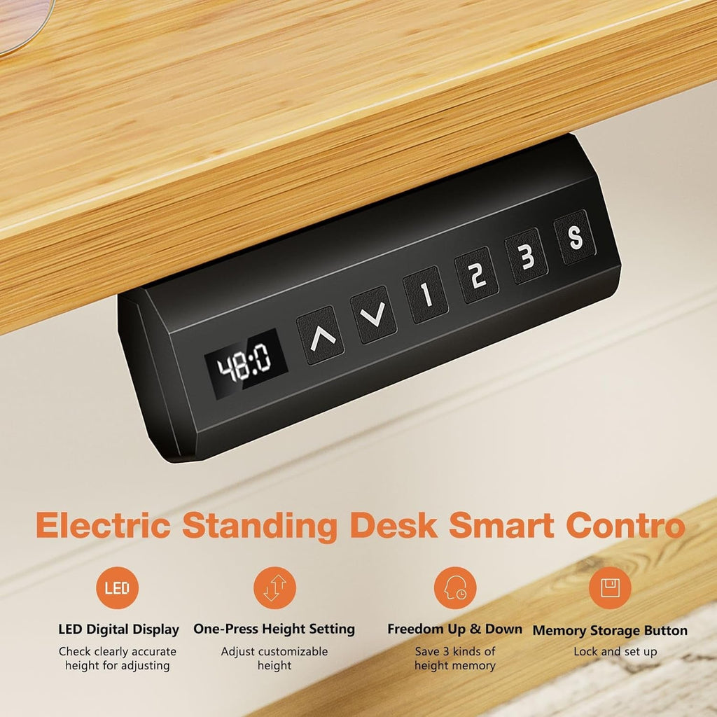 Electric Adjustable Height Standing Desk - 55 X 24 Inch Sit to Stand