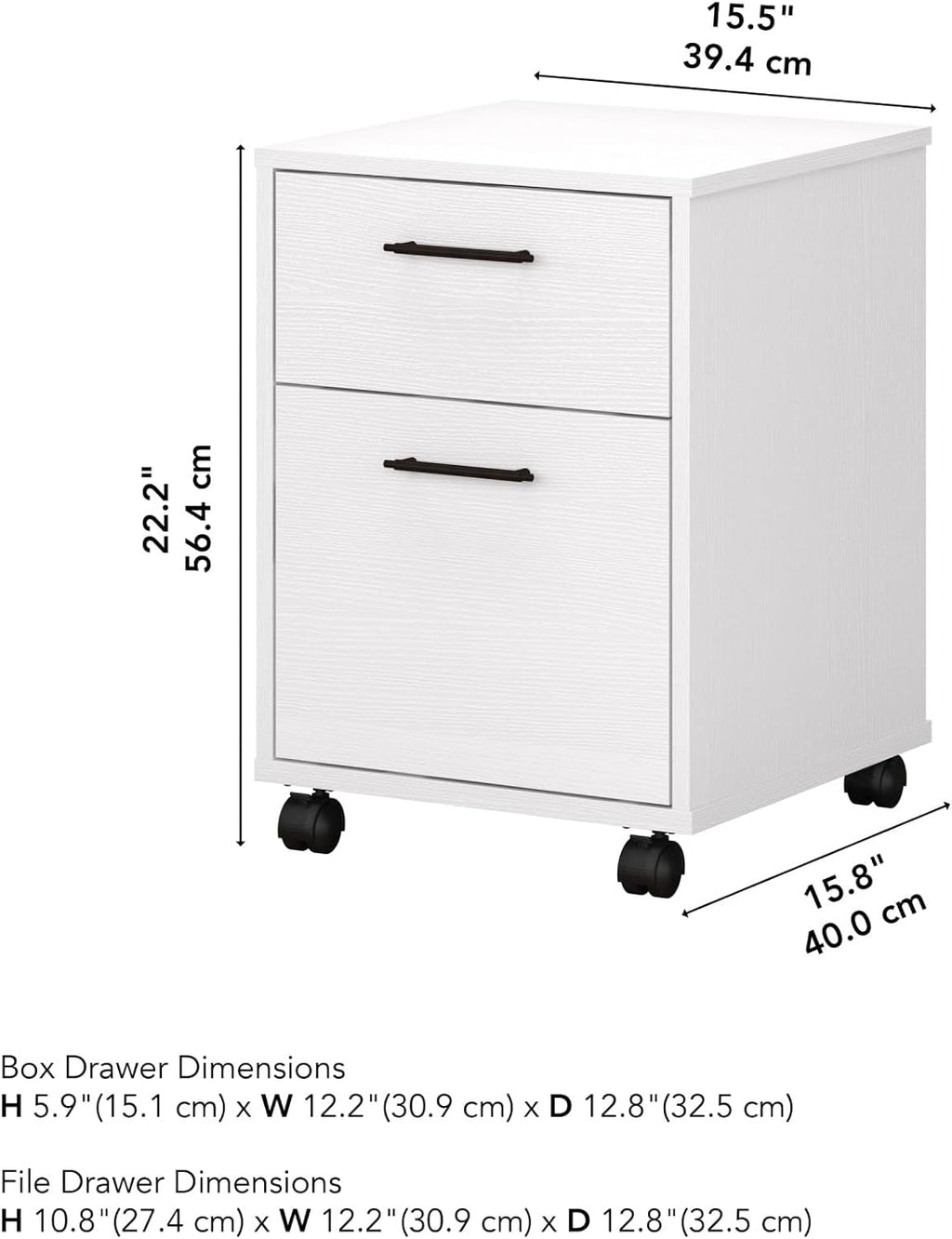 Bush  2 Drawer File Cabinet, Rolling File
