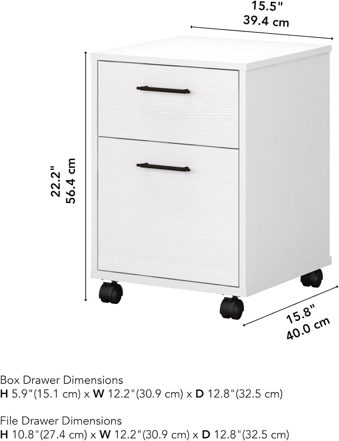 Bush  2 Drawer File Cabinet, Rolling File