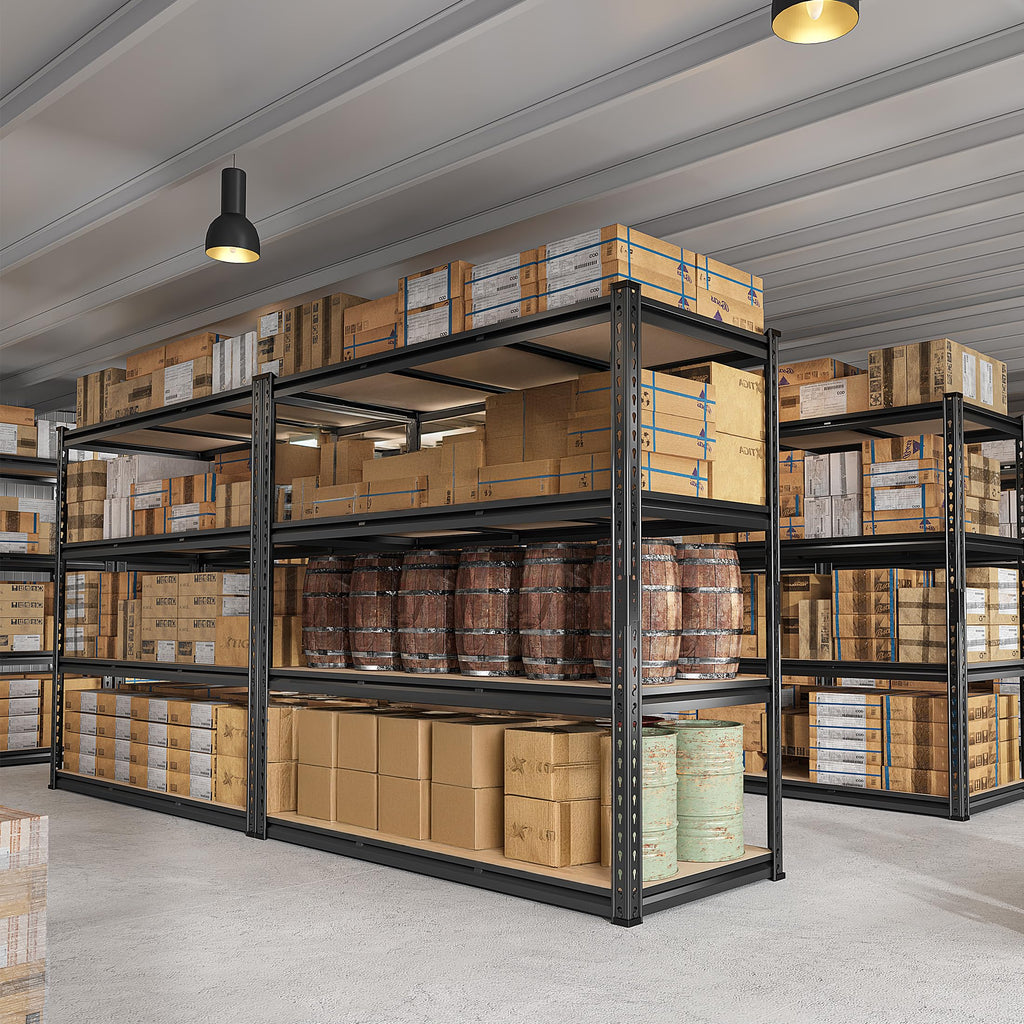 48" W Garage Shelving Heavy Duty, 2000LBS Storage Shelves, 4 Tier Adjustable Metal Shelves for Garage Shelving Sturdy Industrial Shelf, Easy Assemble, 48" W x 60" H x 18" D