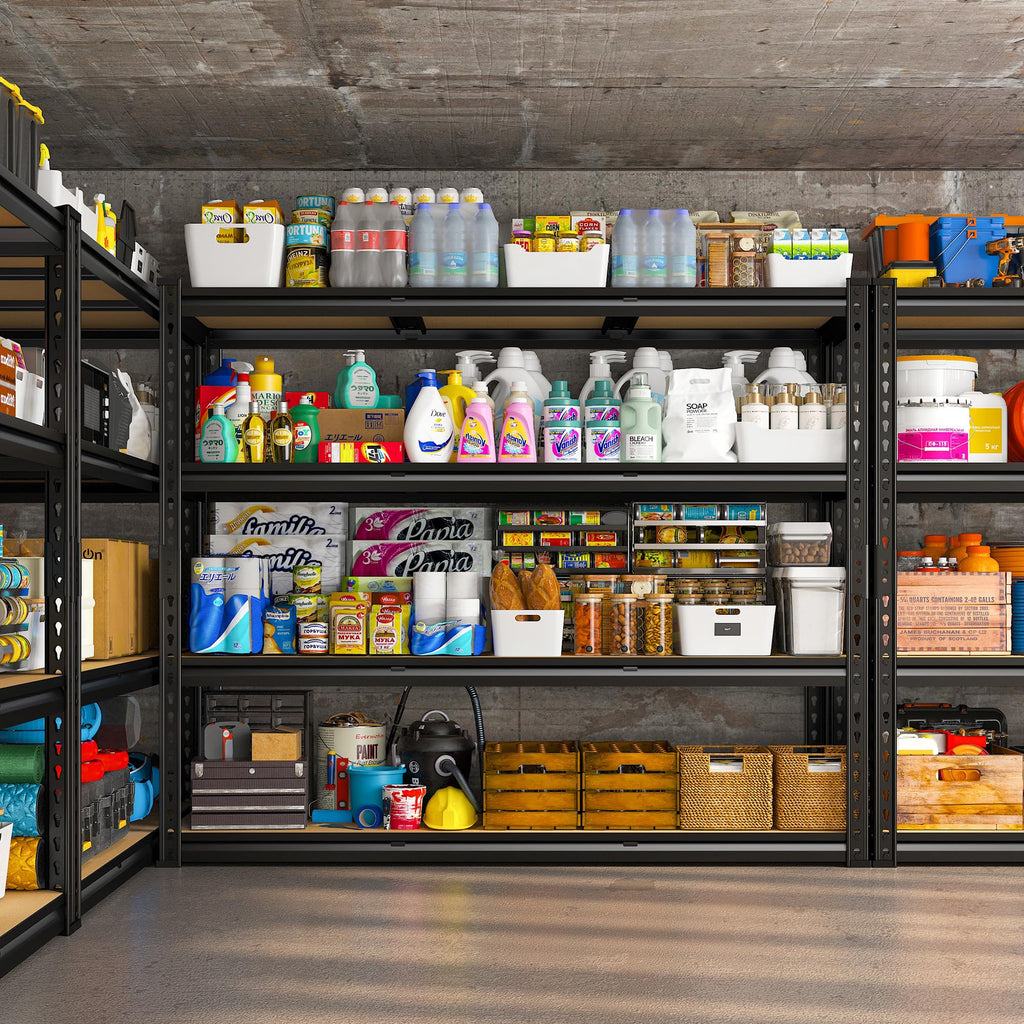 48" W Garage Shelving Heavy Duty, 2000LBS Storage Shelves, 4 Tier Adjustable Metal Shelves for Garage Shelving Sturdy Industrial Shelf, Easy Assemble, 48" W x 60" H x 18" D