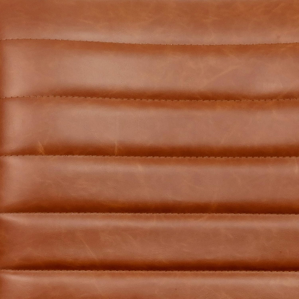 Alan Office Task Chair - Brown Vinyl - Chrome Frame - Armless - Ribbed