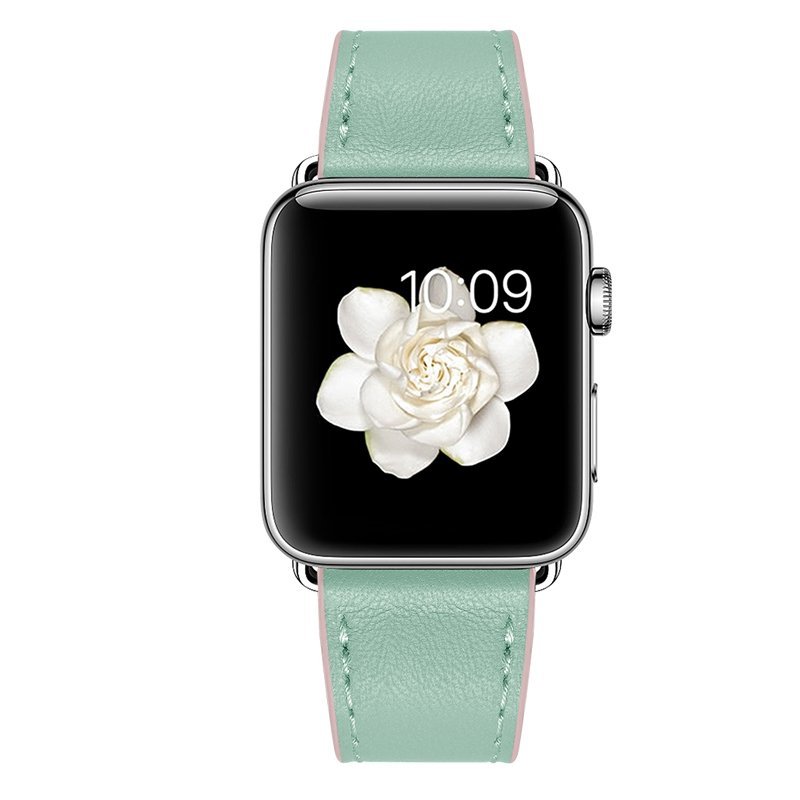 Green Leather Apple Watch Band