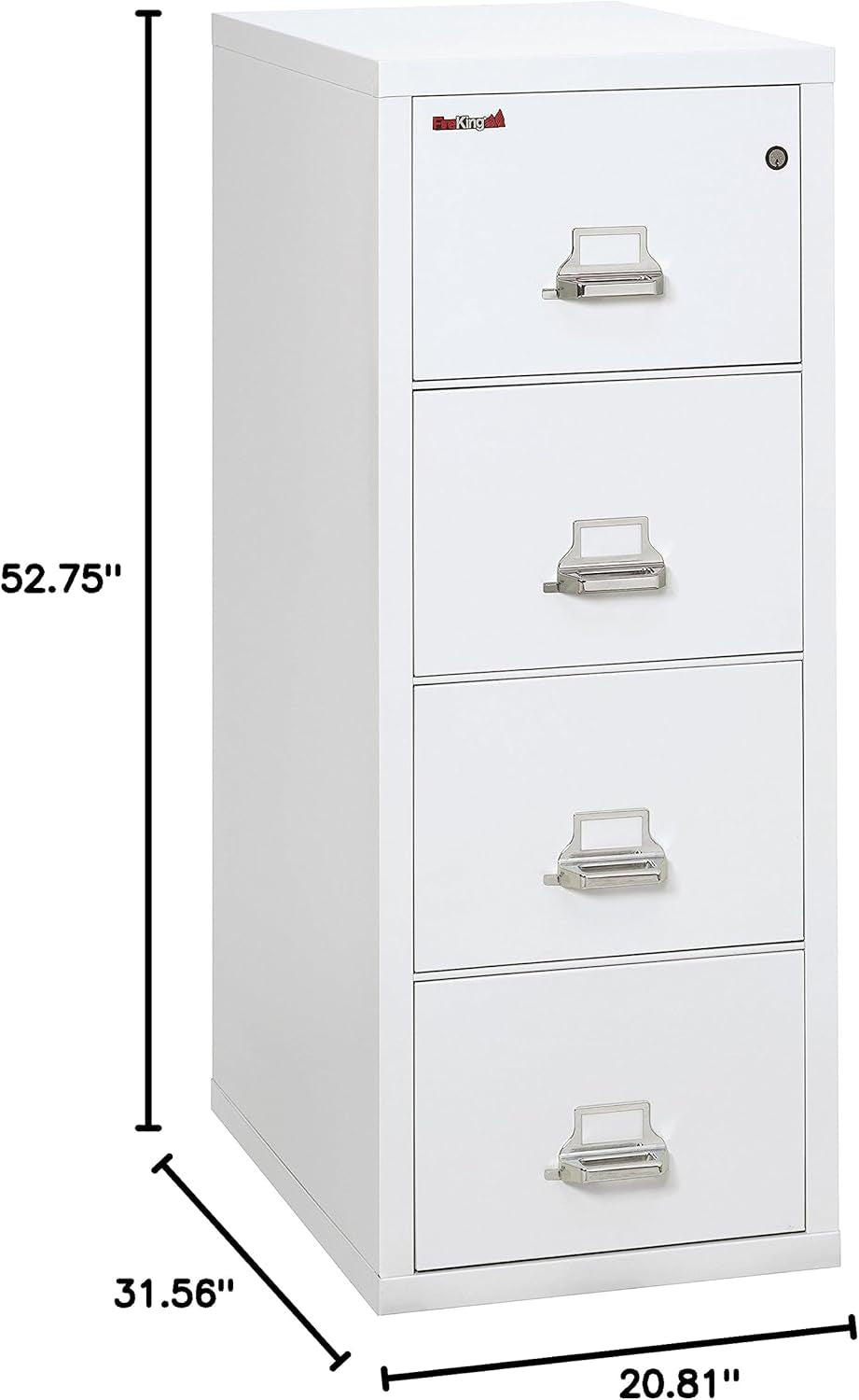 FireKing File Cabinet with Key Lock, Vertical 4 Drawer